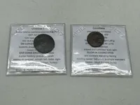 2 originale romerske mønter med fuld id