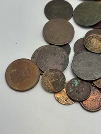 Samling originale danske skillingsmønter mm.