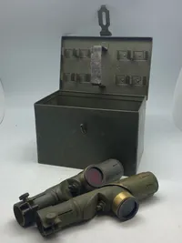 Originalt light aiming set M/14 med kasse - ww2 (anvendt i det danske forsvar efterfølgende)
