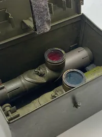Originalt light aiming set M/14 med kasse - ww2 (anvendt i det danske forsvar efterfølgende)
