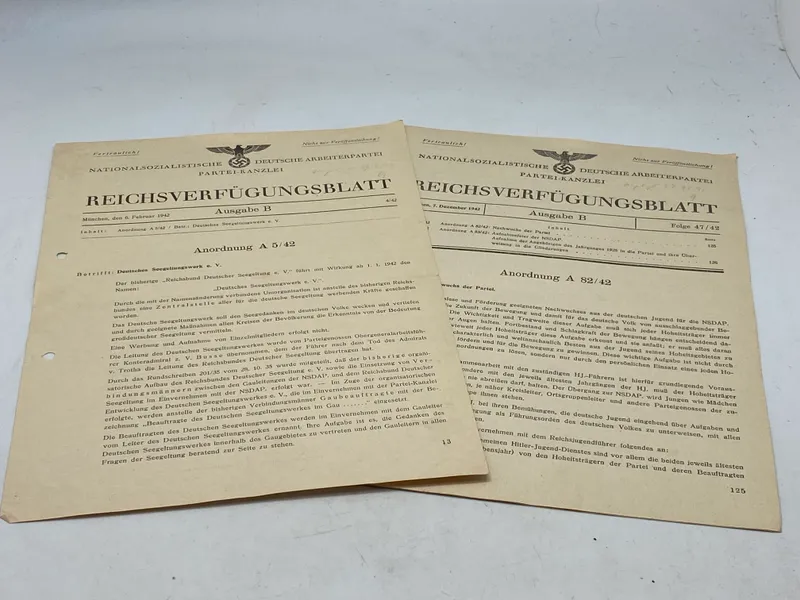 2 originale Reichverfügungsblatt - ww2