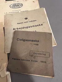 Samling gasmaske instruktioner ww2