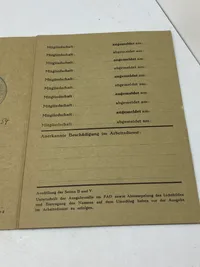 Originalt tysk RAD medlems kort