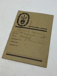 Originalt tysk RAD medlems kort