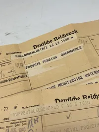 Originale tyske breve med skriv angående en tysk fangelejr