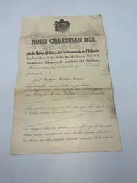 Original rejsetilladelse for Dansk Garderofficer, underskrevet af krigsminister Alsing Emanuel Andersen (5. februar 1893 i København - 5. december 1962 smst)