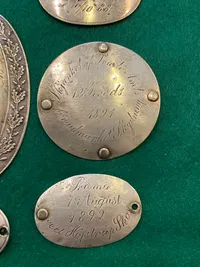 Samling originale skyde skjolde og præmier - slut 1800 tallet - sølv