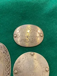 Samling originale skyde skjolde og præmier - slut 1800 tallet - sølv