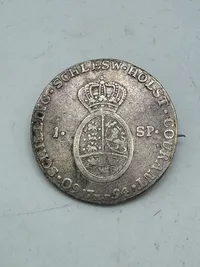 Original sølv 1 speciethaler fra 1794 monteret som smykke