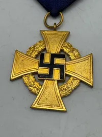 Original medalje for 40 års tro tjeneste i den tyske stat