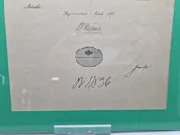 Originalt tildelingsbevis på 1864 medaljen