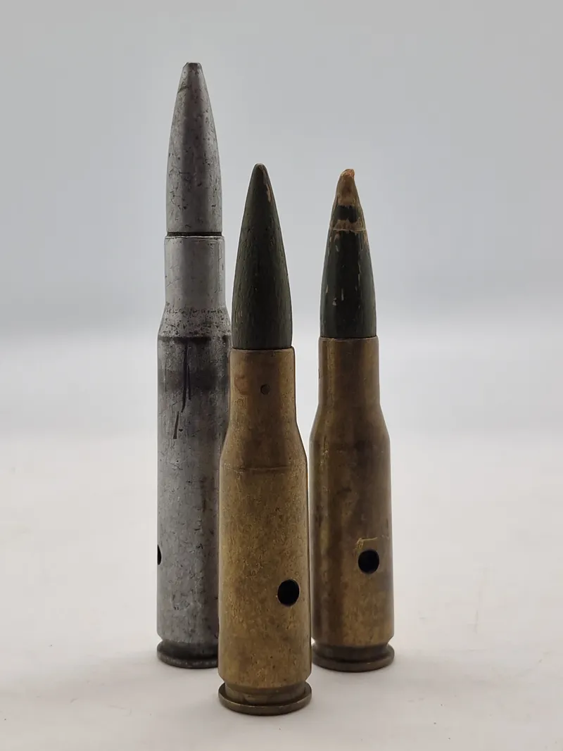 Samling 50 cal eksercerpatroner - bl.a. til spottingrifle