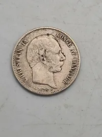 Dansk 1 & 2 krone - sølv. 1875/1876