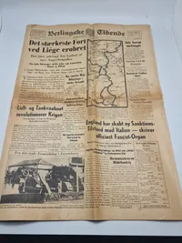 Originalt eks af Berlingske tidende fra 1940
