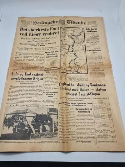 Originalt eks af Berlingske tidende fra 1940