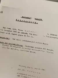 Originalt Dødskort for Tysker begravet i Danmark