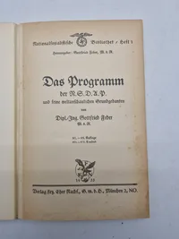 Original bog: Das programm Der NSDAP