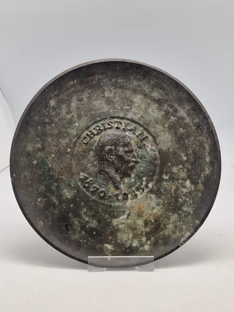 Christian X Plakette - 1870-1945 bronze