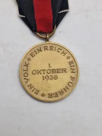 Original Tysk  1. Oktober 1938 medalje