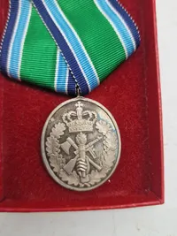 Original HJV medalje for 25 års tjeneste - sterlingsølv