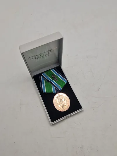 Original HJV medalje for 40 års tjeneste - sterlingsølv
