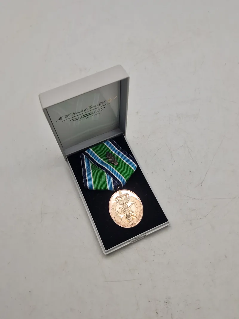 Original HJV medalje for 40 års tjeneste - sterlingsølv