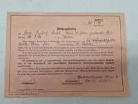 Original tysk wehrpasnotitz - ww2