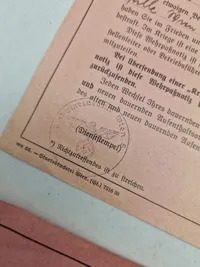 Original tysk wehrpasnotitz - ww2
