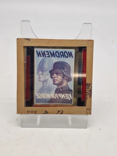 Original Dias glasplade Nordmenn kjemp for Norge, brugt til fremvisning i biografer under WW2
