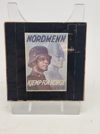Original Dias glasplade Nordmenn kjemp for Norge, brugt til fremvisning i biografer under WW2