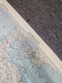 Originalt koldkrigs Silke pilot  kort hvor Tyskland er opdelt i zoner