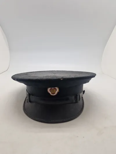 Original Dansk chauffør kasket, sort silke ca 1930
