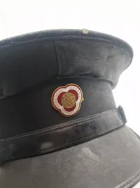 Original Dansk chauffør kasket, sort silke ca 1930