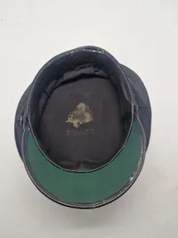 Original Dansk chauffør kasket, sort silke ca 1930