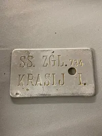 Sjældent originalt Waffen SS “Zögling” rygsækmærke (en Waffen SS Zögling var oftes fra Østeuropa og ikke kvalificeret nok til det “rigtige” W-SS)