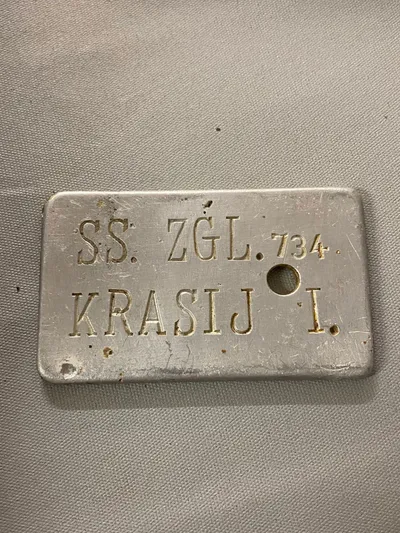 Sjældent originalt Waffen SS “Zögling” rygsækmærke (en Waffen SS Zögling var oftes fra Østeuropa og ikke kvalificeret nok til det “rigtige” W-SS)