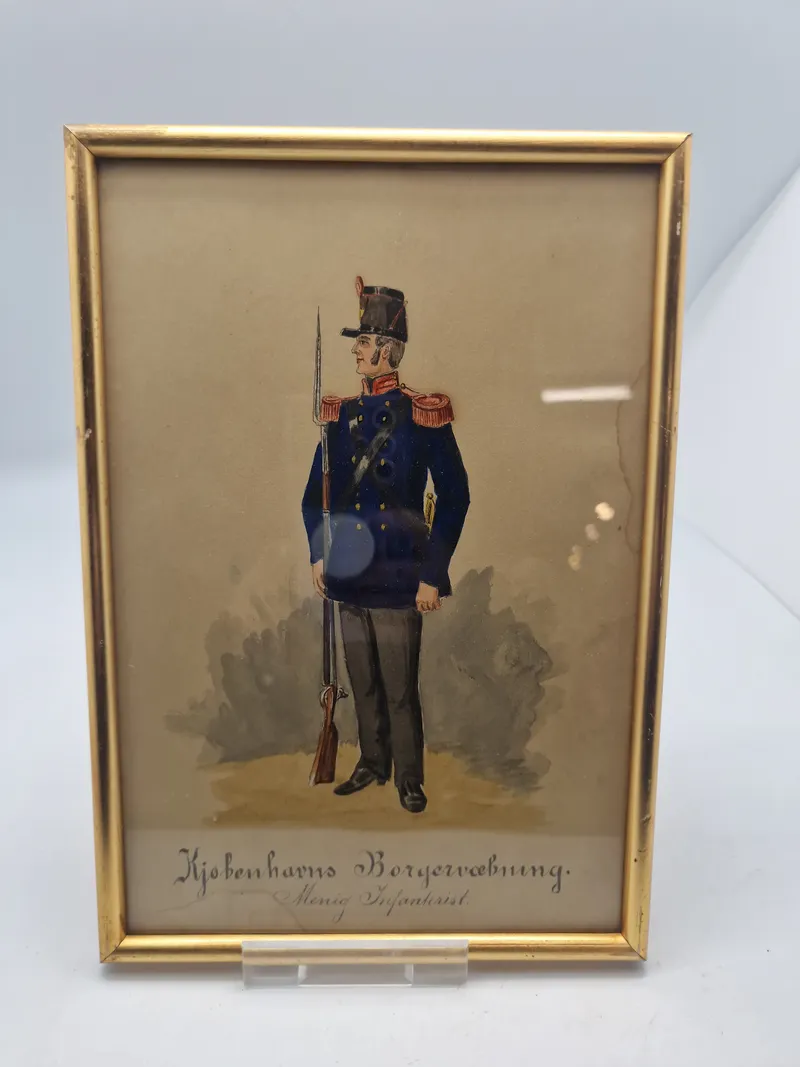 Original akvarel Københavns borgervæbning