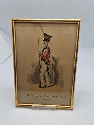 Original akvarel Københavns borgervæbning