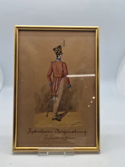 Original akvarel Københavns borgervæbning