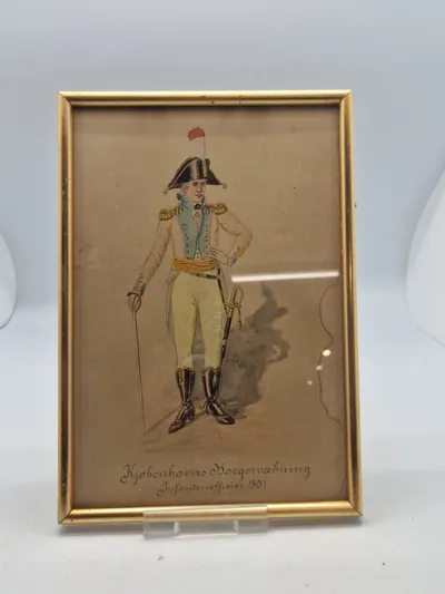 Original akvarel Københavns borgervæbning