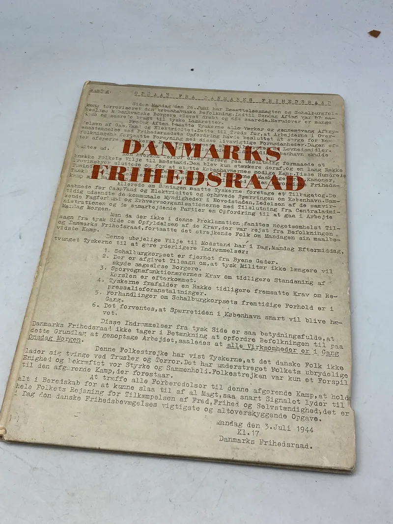 Original bog - Danmarks friheds råd