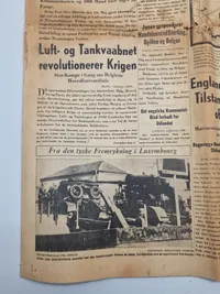 Originalt eks af Berlingske tidende fra 1940