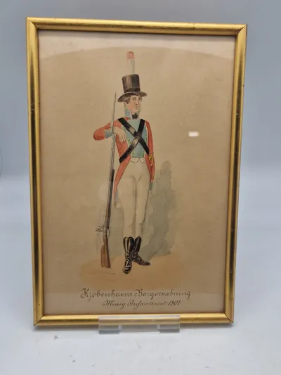 Original akvarel Københavns borgervæbning