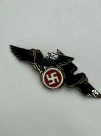 Originalt Dansk D.N.S.A.P. ravnemærke med S.A nummer og originalt SA kasketmærke. WW2, Ekstremt sjældent.