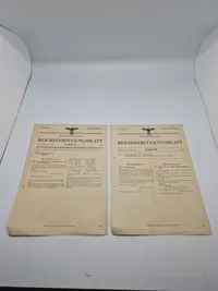 Originale tyske ww2 dokumenter