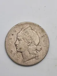 Original 1 Peso Dominican Republic 1897 sølv  vægt 25 gram