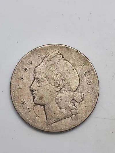 Original 1 Peso Dominican Republic 1897 sølv  vægt 25 gram