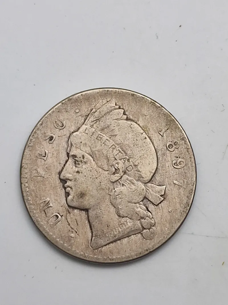 Original 1 Peso Dominican Republic 1897 sølv  vægt 25 gram