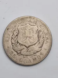 Original 1 Peso Dominican Republic 1897 sølv  vægt 25 gram