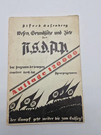 Originalt NSDAP partiprogram WW2